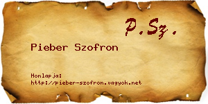 Pieber Szofron névjegykártya