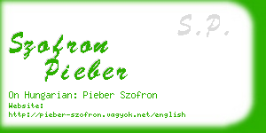 szofron pieber business card